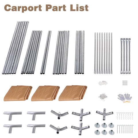 10x20 ft Heavy Duty Carport Car Canopy Garage Boat Shelter Party Tent