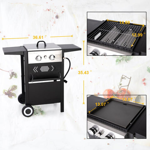 Outdoor Detachable Gas Griddle Grill– Perfect for BBQs, Cooking & Parties