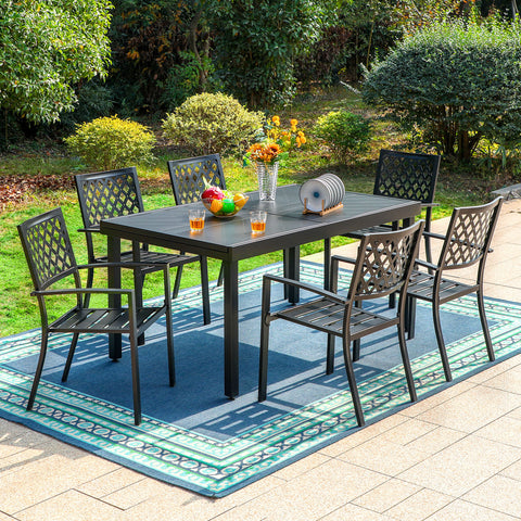 9-piece / 7-piece Patio Dining Sets Expandable Table and Classic Steel Chairs