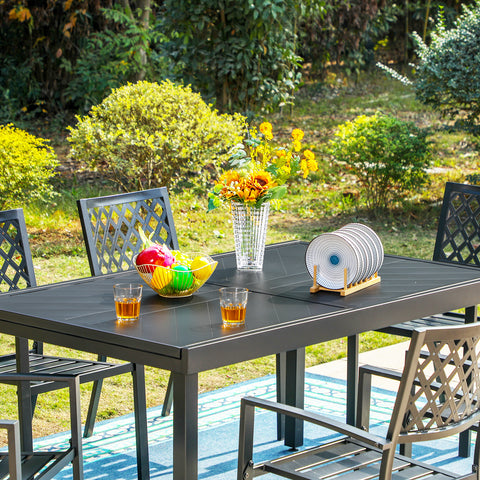 9-piece / 7-piece Patio Dining Sets Expandable Table and Classic Steel Chairs