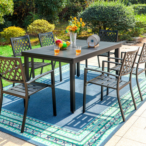 9-piece / 7-piece Patio Dining Sets Expandable Table and Classic Steel Chairs