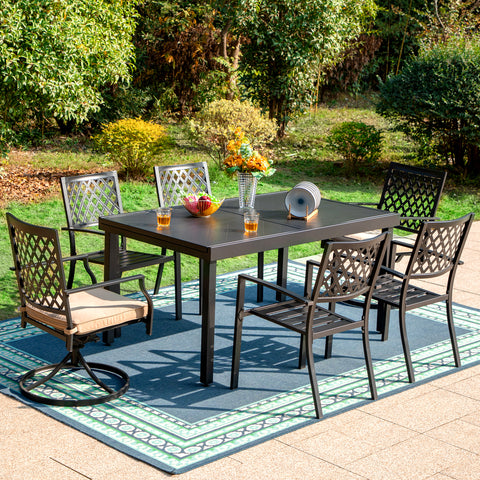 9-piece / 7-piece Patio Dining Sets Expandable Table and Classic Steel Chairs