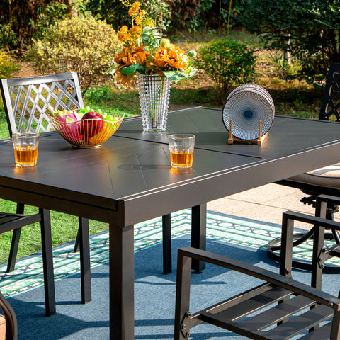 9-piece / 7-piece Patio Dining Sets Expandable Table and Classic Steel Chairs