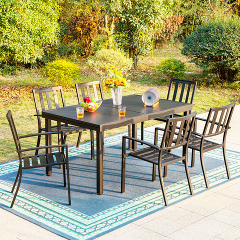 9-piece / 7-piece Patio Dining Sets Expandable Table and Classic Steel Chairs