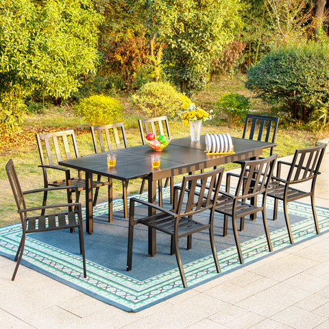 9-piece / 7-piece Patio Dining Sets Expandable Table and Classic Steel Chairs