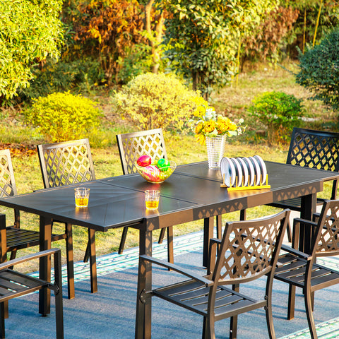 9-piece / 7-piece Patio Dining Sets Expandable Table and Classic Steel Chairs