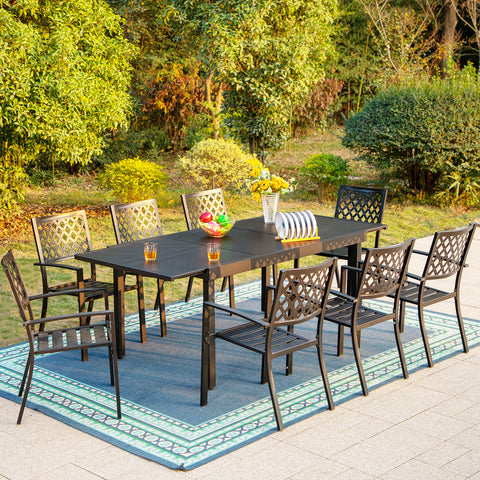 9-piece / 7-piece Patio Dining Sets Expandable Table and Classic Steel Chairs