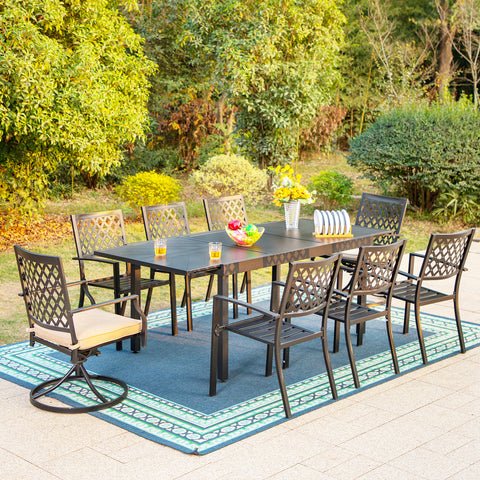 9-piece / 7-piece Patio Dining Sets Expandable Table and Classic Steel Chairs
