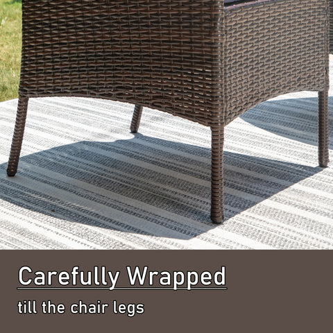 Square Table & Rattan Cushioned Dining Chairs 5-Piece Outdoor Dining Set