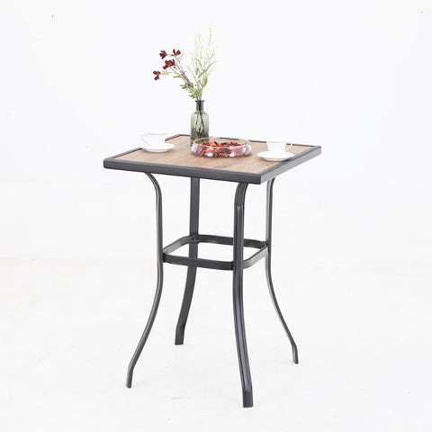 High Bar Table with Wood-like PVC Tabletop