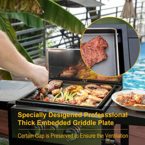 Outdoor Detachable Gas Griddle Grill– Perfect for BBQs, Cooking & Parties