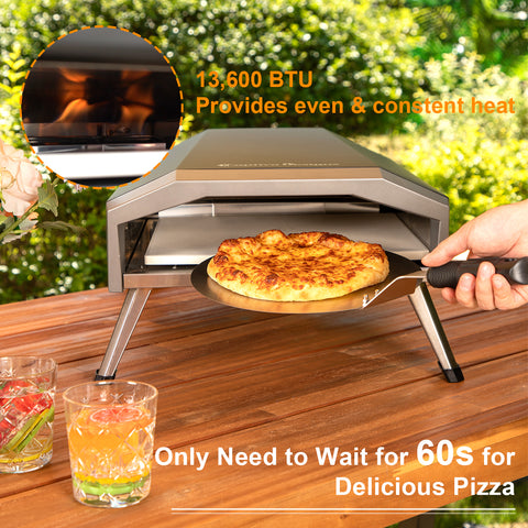 60s Quick Roast Propane Gas Outdoor Pizza Oven for 13" Pizza