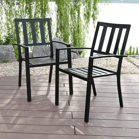 Outdoor Patio Metal Dining Chairs for Garden, Backyard