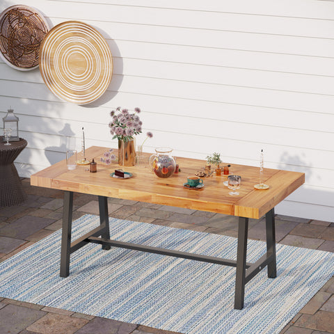 Outdoor Acacia Wood Dining Set, Modern Outdoor Dining Furniture