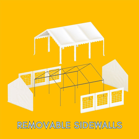 16'x20' White Scalloped Valance Party Tent Canopy Shelter with Heavy Duty Design (Includes Carry Bag)