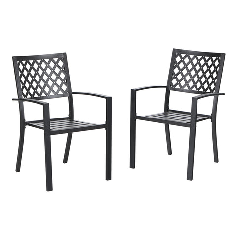 Outdoor Patio Metal Dining Chairs for Garden, Backyard