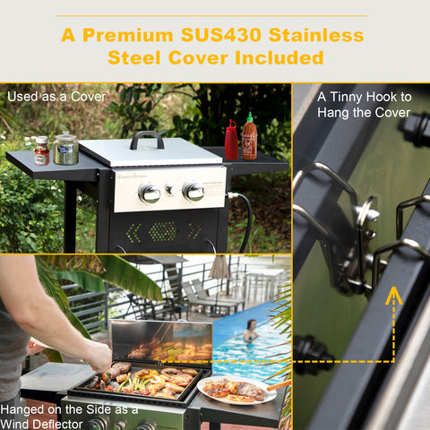 Outdoor Detachable Gas Griddle Grill– Perfect for BBQs, Cooking & Parties