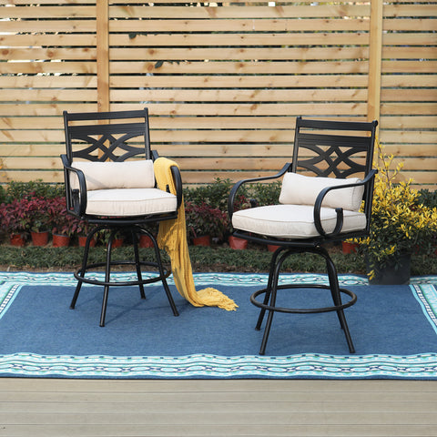 PHI VILLA 46"Classic Pattern Back High Bar Stool