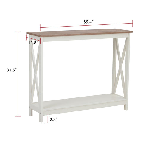 PHI VILLA Farmhouse-Inspired Manufactured Wood Coffee Table