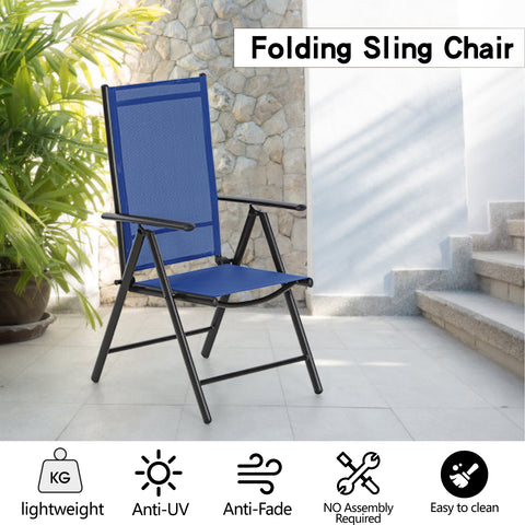 Extendable Table & Textilene Reclining Chair Patio Dining Set