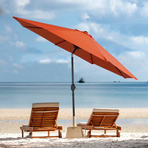 Manual-tilted Outdoor Patio Umbrella with Crank Handle