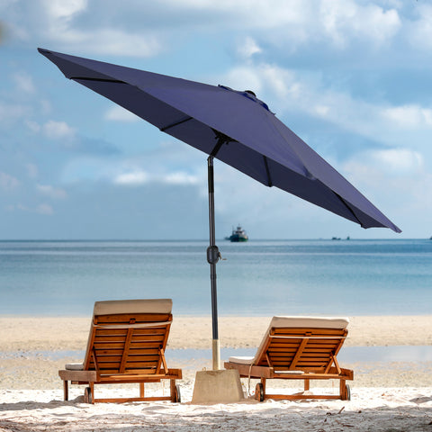 Manual-tilted Outdoor Patio Umbrella with Crank Handle
