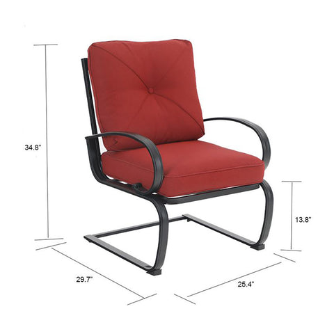 C-Spring Metal Cushioned Lounge Chairs